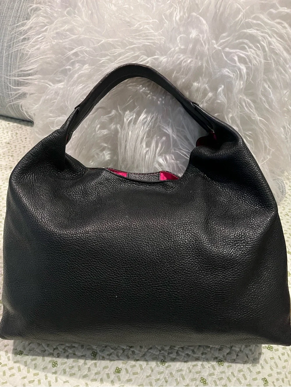 kate spade Mansfield Juniper Black Pebbled Leather Hobo Bag